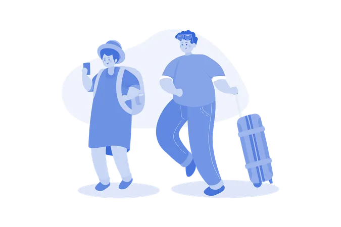 Tourist couple  Illustration