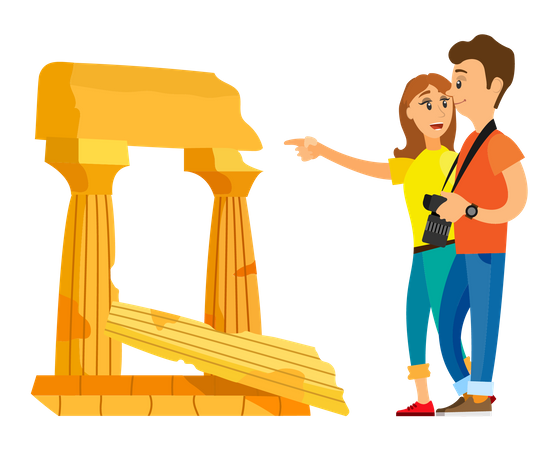 Tourist couple  Illustration