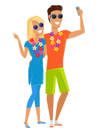 Tourist couple  Illustration