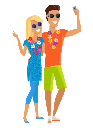 Tourist couple  Illustration