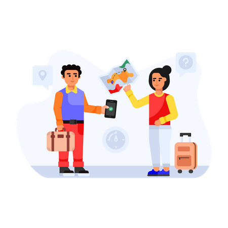 Tourist Couple  Illustration