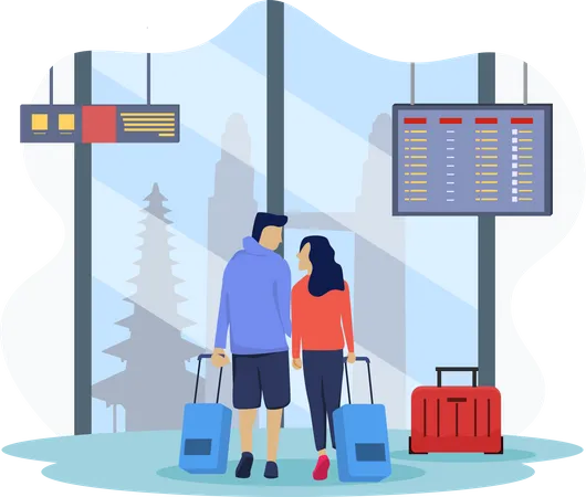 Tourist couple  Illustration