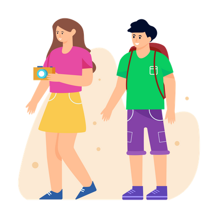 Tourist couple  Illustration