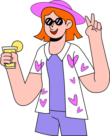 Tourist girl  Illustration