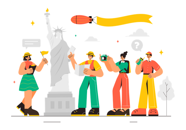 Tourist guide  Illustration