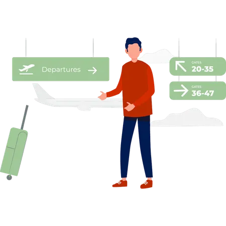 Tourist guide liner to enter ticket number wise through different gates  Illustration