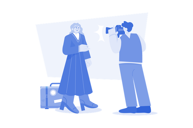 Tourist man taking photo of woman  일러스트레이션