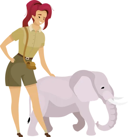 Tourist mit Elefant  Illustration