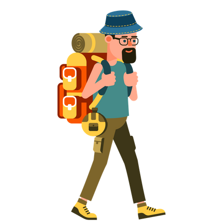 Tourist mit Rucksack  Illustration