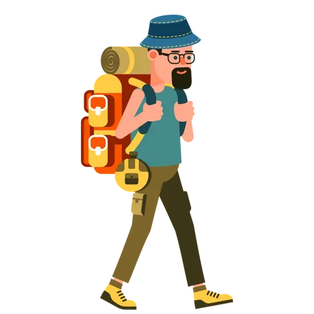 Tourist mit Rucksack  Illustration