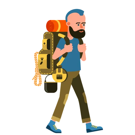 Tourist mit Rucksack  Illustration