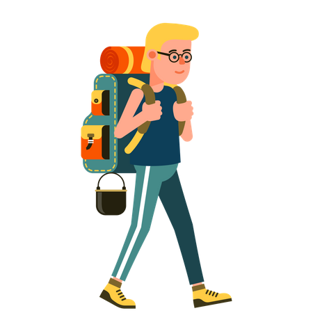 Tourist mit Rucksack  Illustration