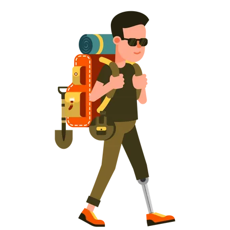 Tourist mit Rucksack  Illustration