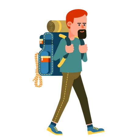 Tourist mit Rucksack  Illustration