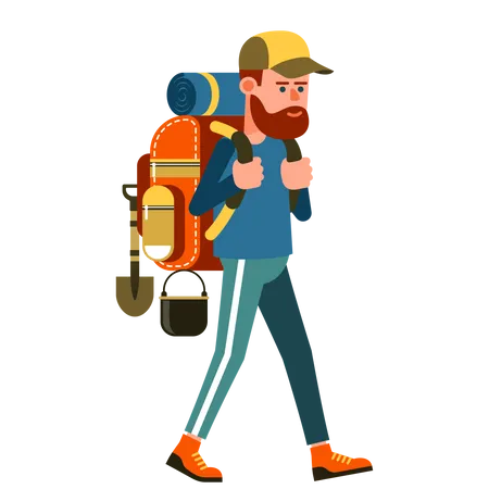 Tourist mit Rucksack  Illustration