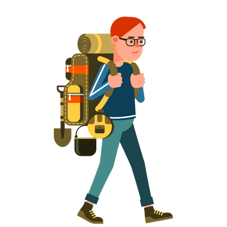 Tourist mit Rucksack  Illustration