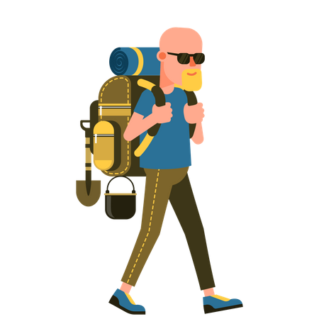 Tourist mit Rucksack  Illustration