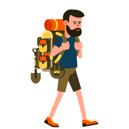 Tourist mit Rucksack  Illustration