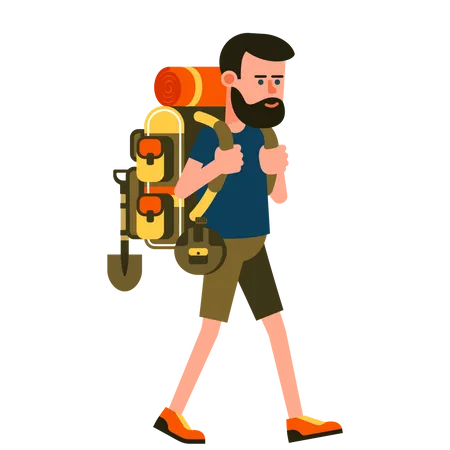 Tourist mit Rucksack  Illustration