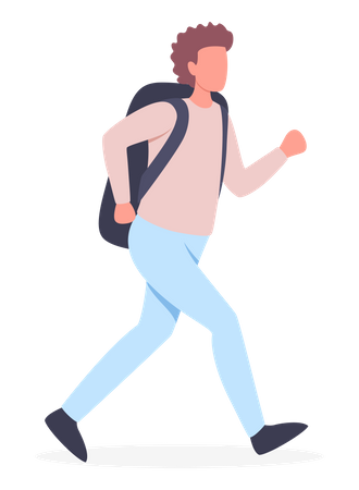 Tourist mit Rucksack im Urlaub  Illustration