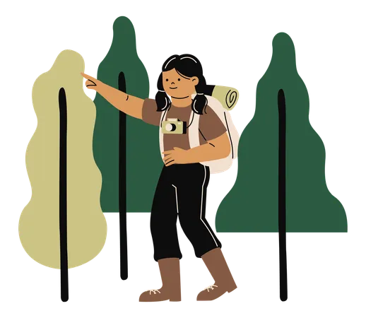 Tourist on Eco Tourism  Illustration