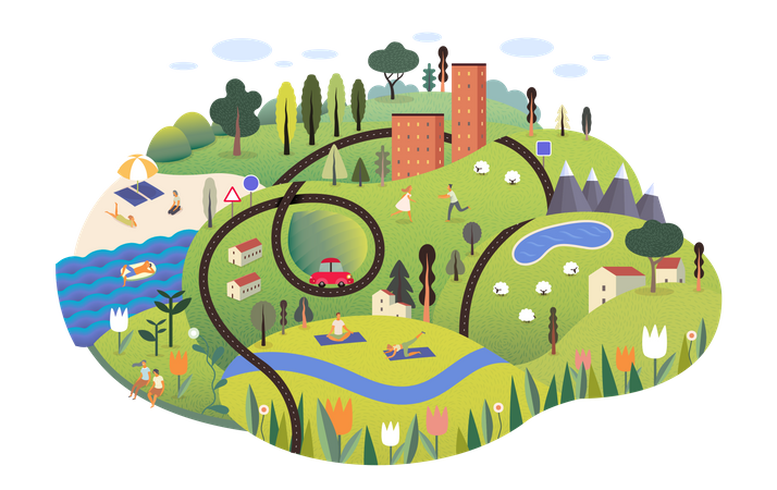 Tourist place  Illustration