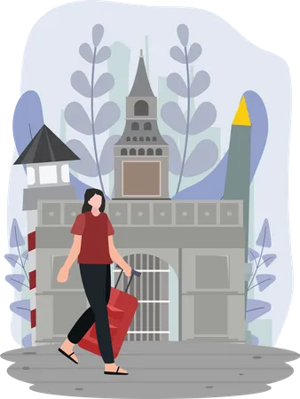 Tourist Travelling  Illustration