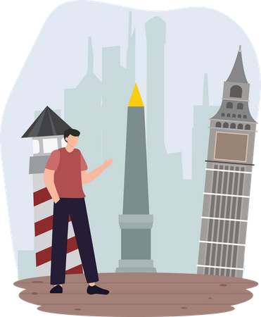 Tourist Travelling  Illustration