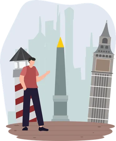 Tourist Travelling  Illustration