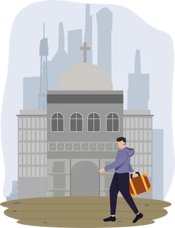 Tourist Travelling  Illustration