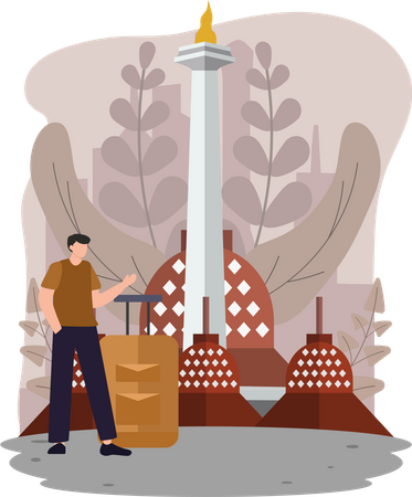 Tourist Travelling  Illustration