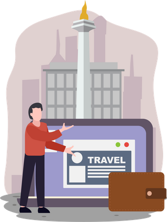 Tourist Travelling  Illustration