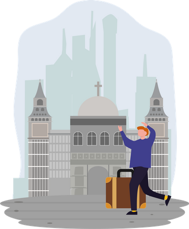 Tourist Travelling  Illustration