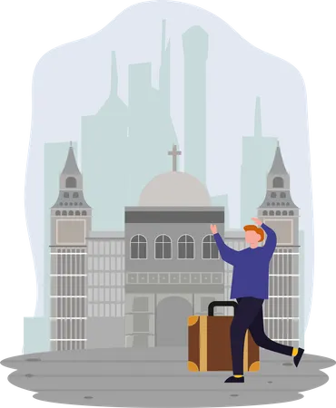 Tourist Travelling  Illustration