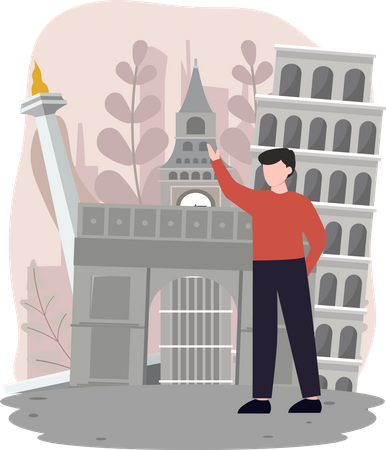 Tourist Travelling  Illustration