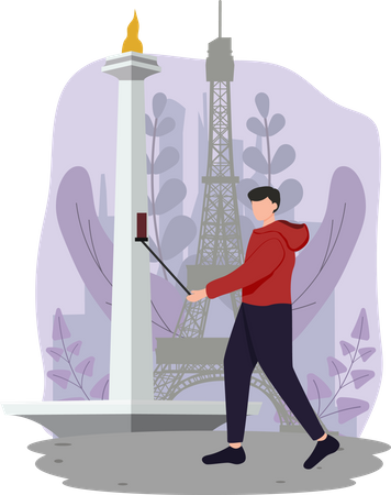 Tourist Travelling  Illustration