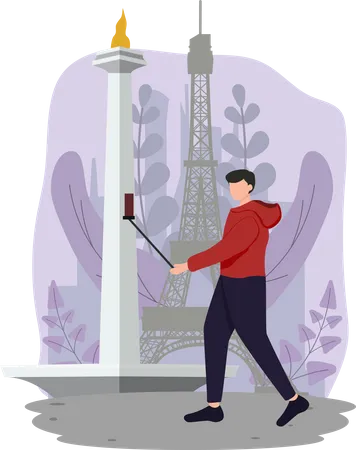 Tourist Travelling  Illustration