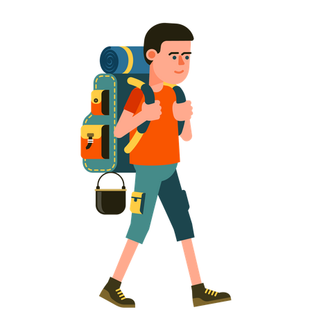 Tourist With Backpack  Illustration