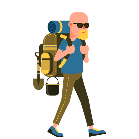 Tourist With Backpack Illustration