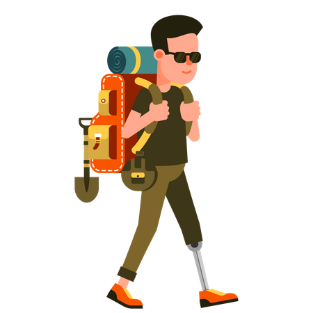 Tourist With Backpack  Illustration