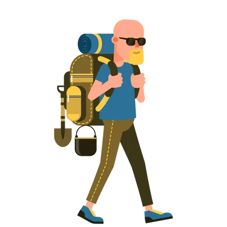 Tourist With Backpack  Illustration