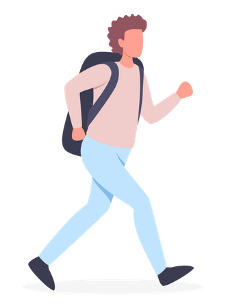 Tourist with backpack on vacation Illustration