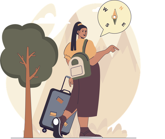 Emplacement du camp de recherche touristique  Illustration