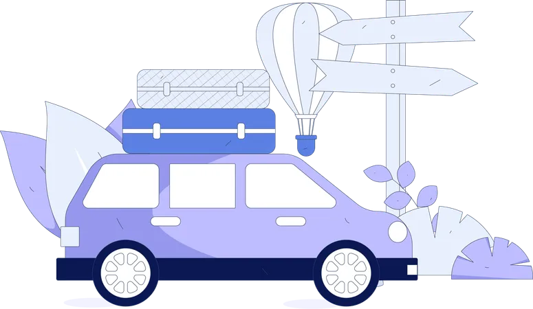 Touristenauto  Illustration