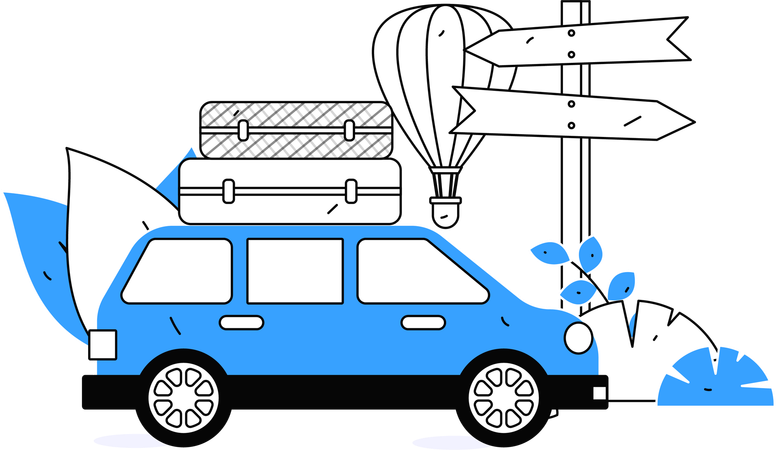 Touristenauto  Illustration