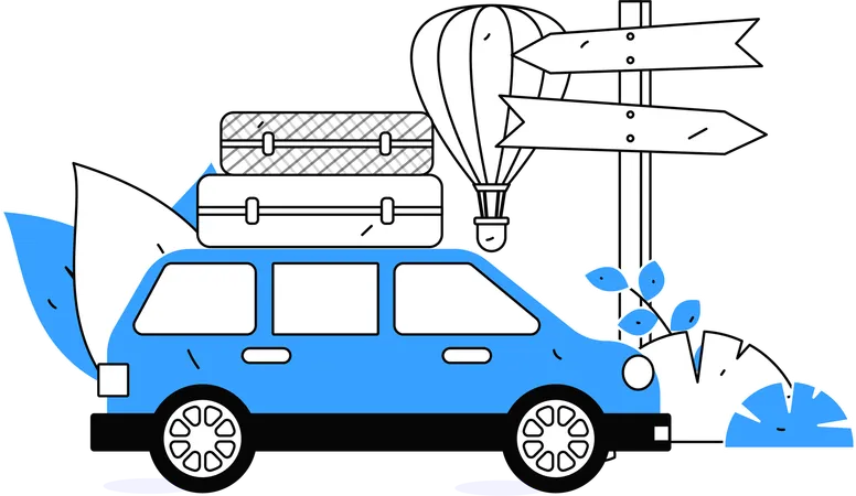 Touristenauto  Illustration