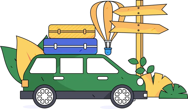 Touristenauto  Illustration