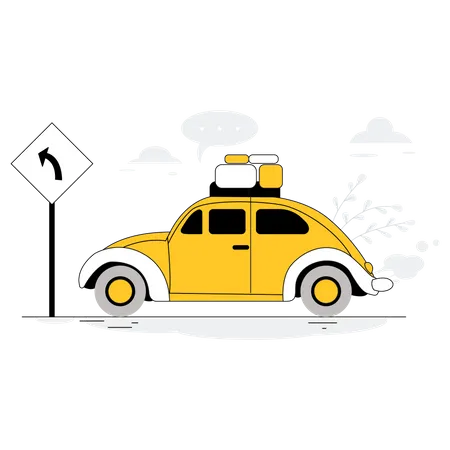 Touristenauto  Illustration