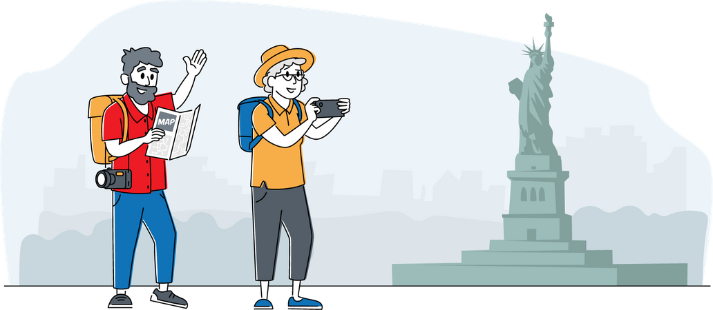 Touristisches Paar  Illustration