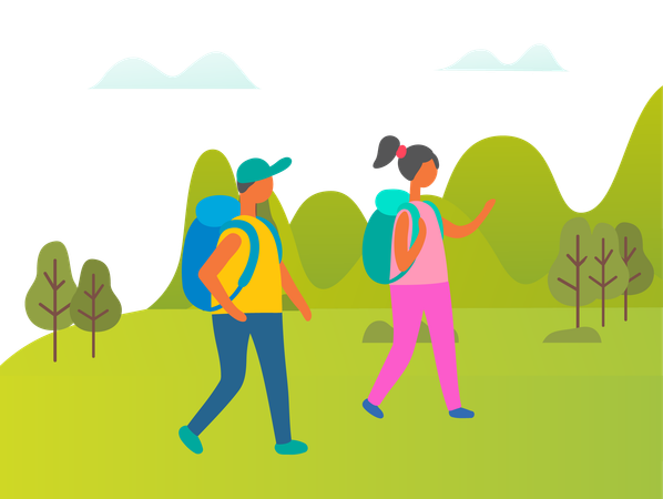 Tourists are finding way from jungle  Illustration